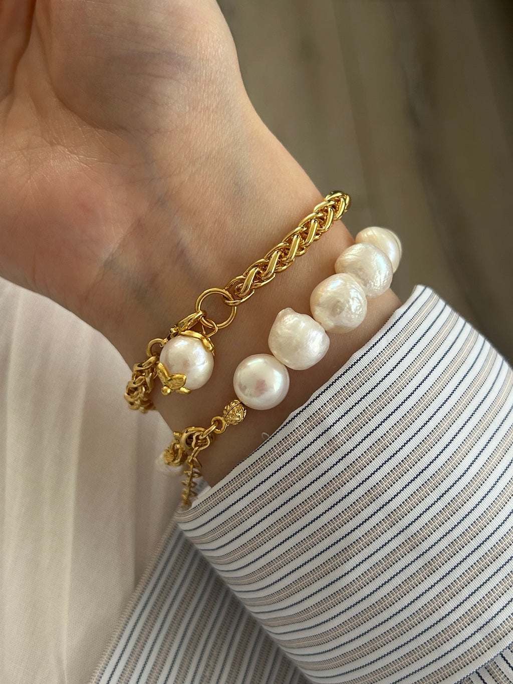 Şakayık İnci Charm Vintage Bileklik