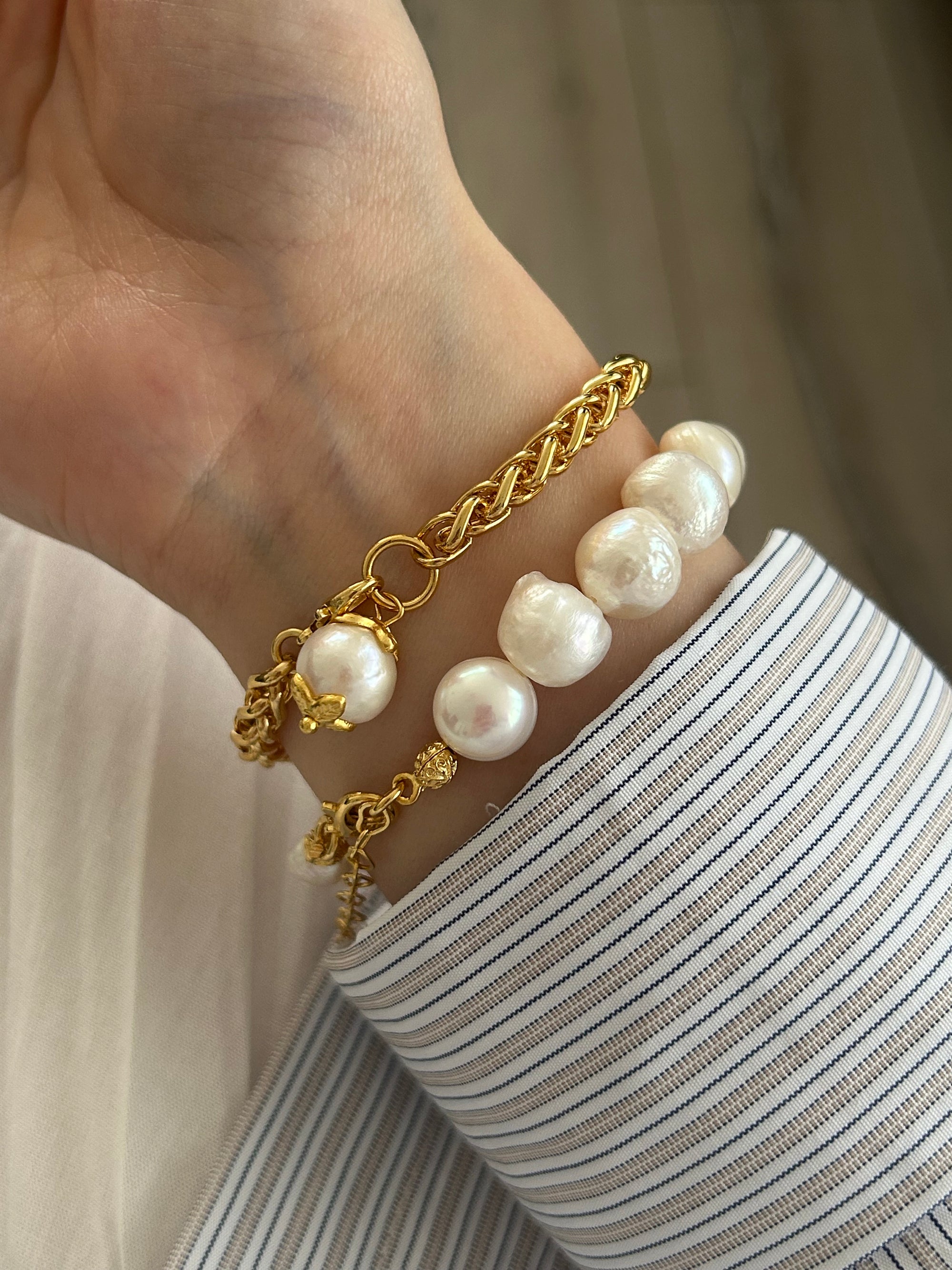 Şakayık İnci Charm Vintage Bileklik