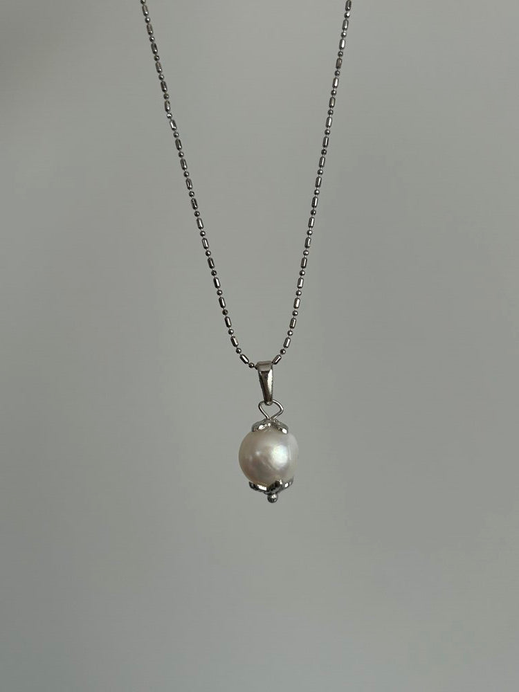 Silver İnci Charm Kolye