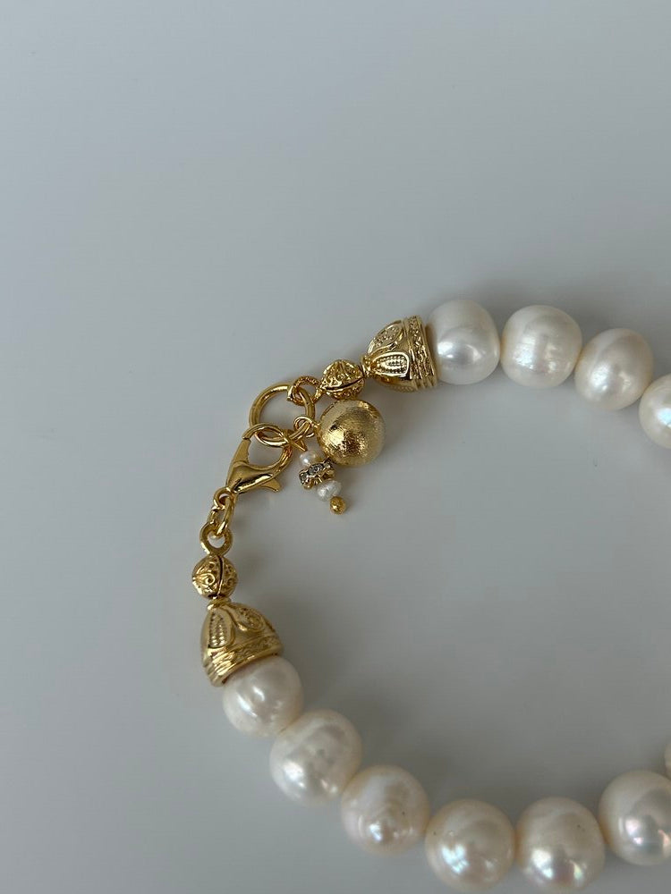 Vintage Antik Dorika/Kum İnci Charm İnci Bileklik