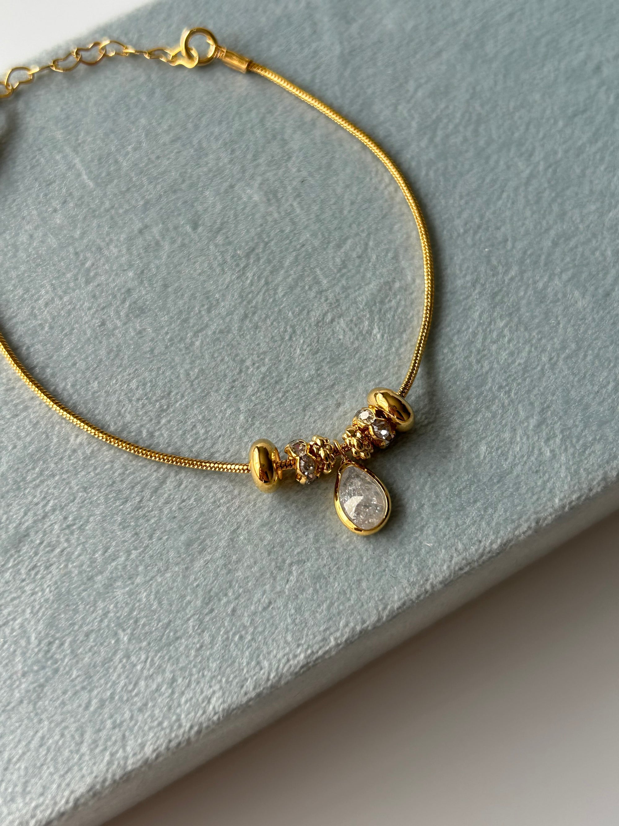 Damla/Zirkon Charm Minimal Bileklik