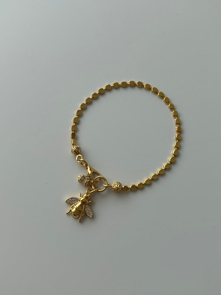 Zirkon Arı/Kum İnci Charm Bileklik