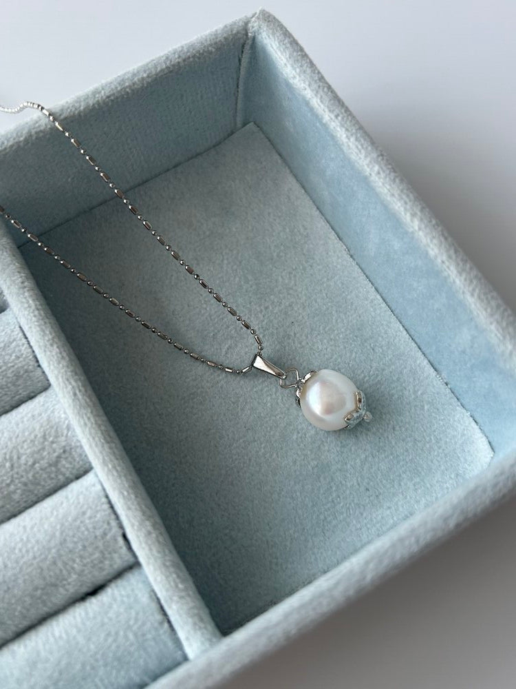 Silver İnci Charm Kolye