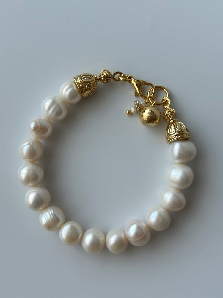 Vintage Antik Dorika/Kum İnci Charm İnci Bileklik