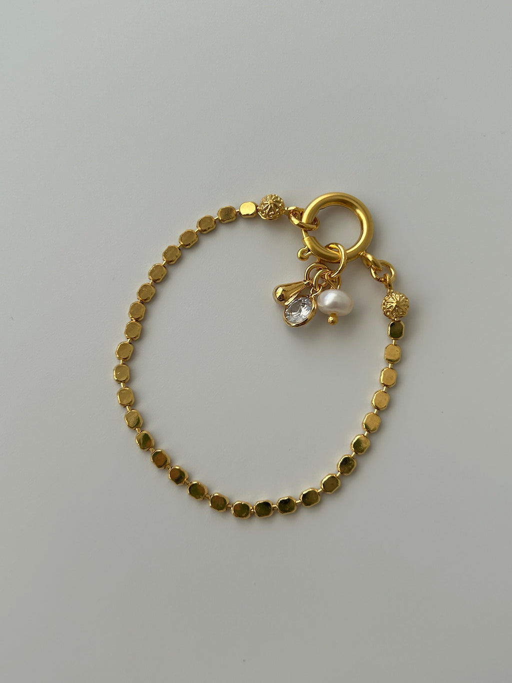 Zirkon/İnci Charm Zincir Bileklik