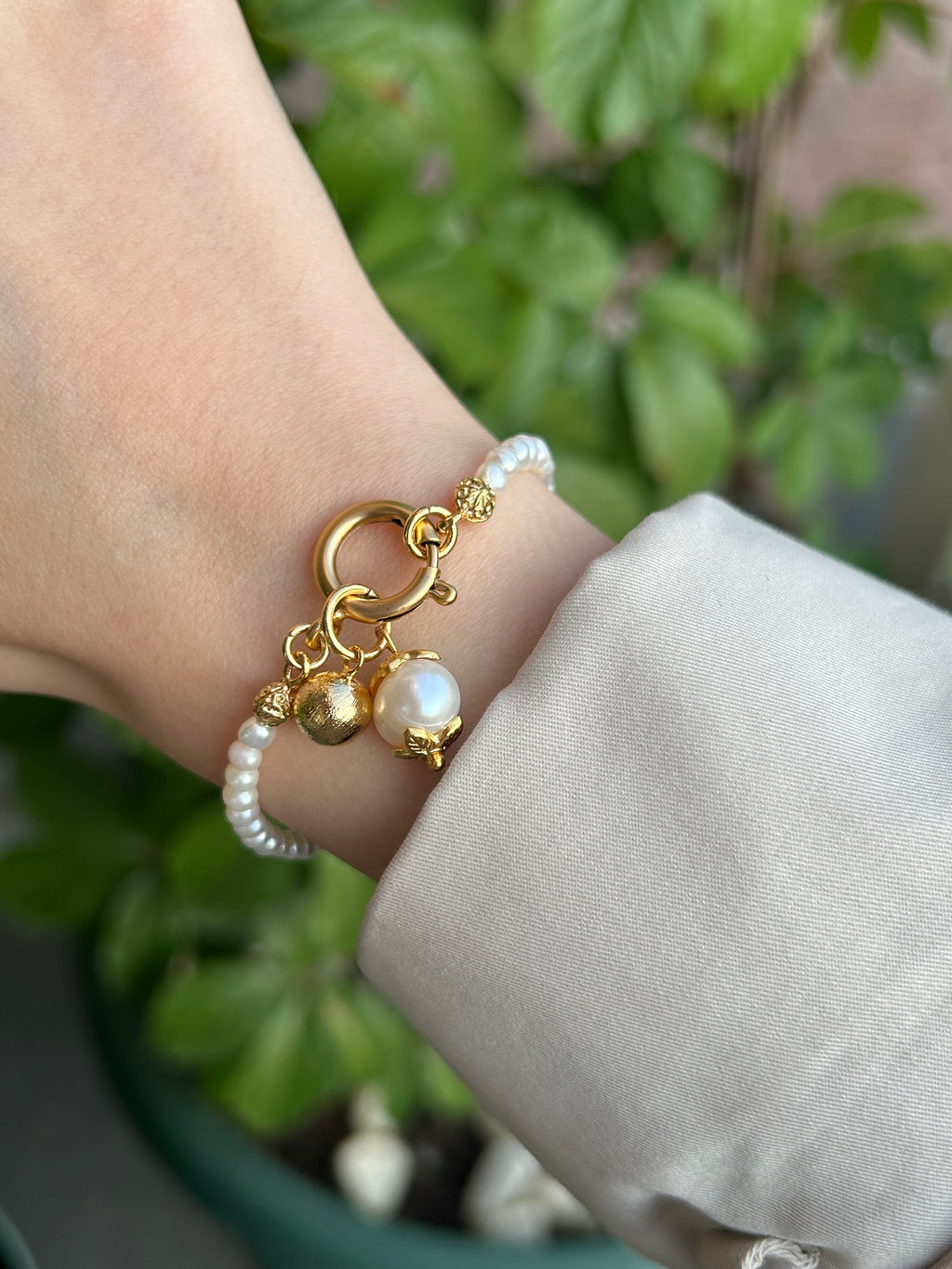 Şakayık İnci/Antik Dorika Charm İnci Bileklik