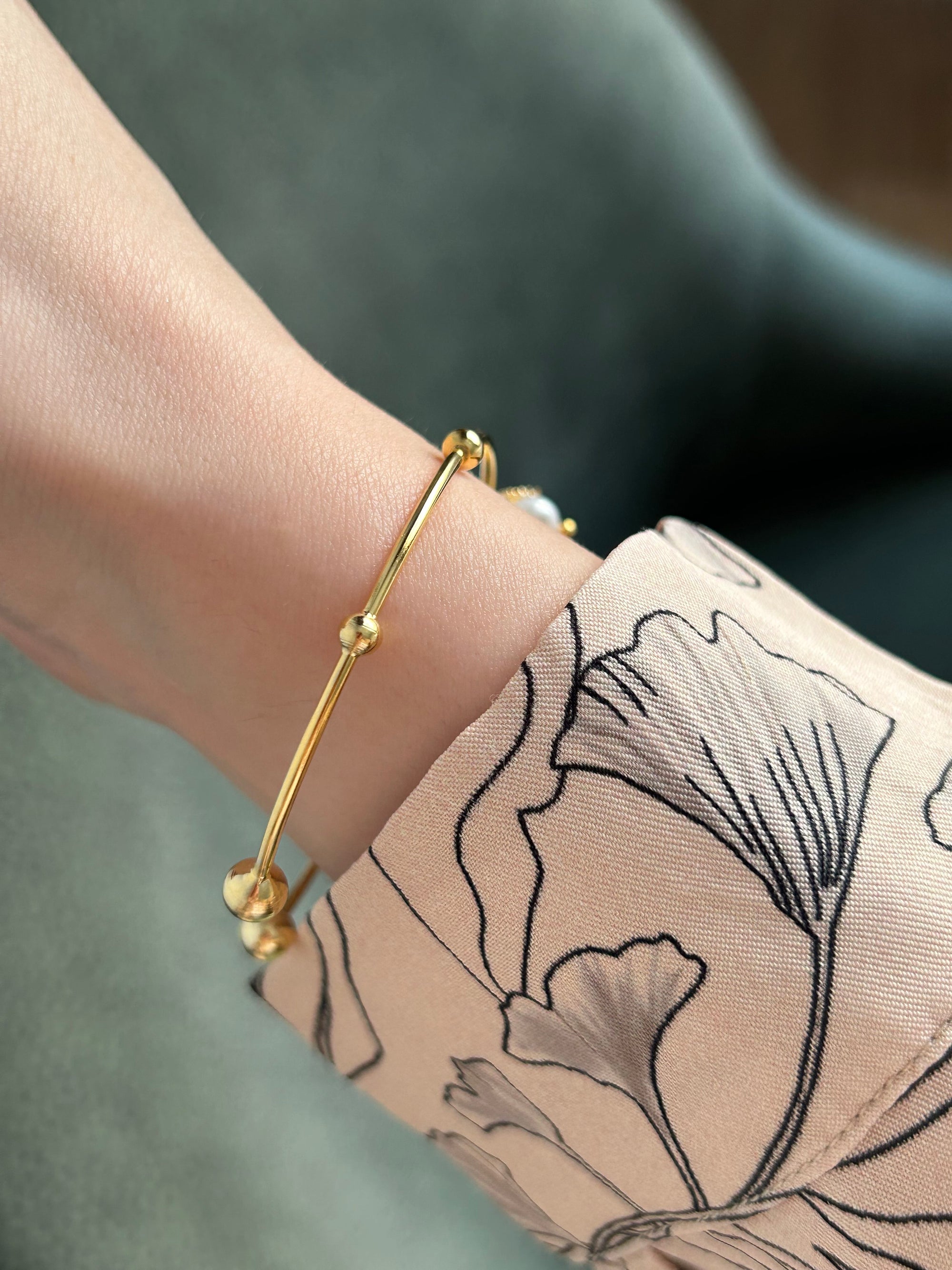 İncili Kalp/İnci Charm Dorika Bilezik