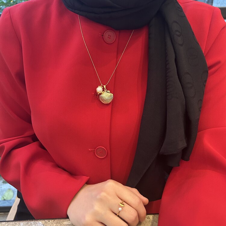 İstiridye Anı İnci Charm Kolye