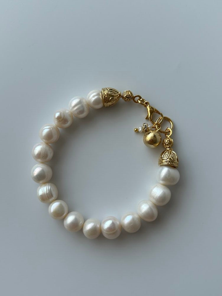 Vintage Antik Dorika/Kum İnci Charm İnci Bileklik