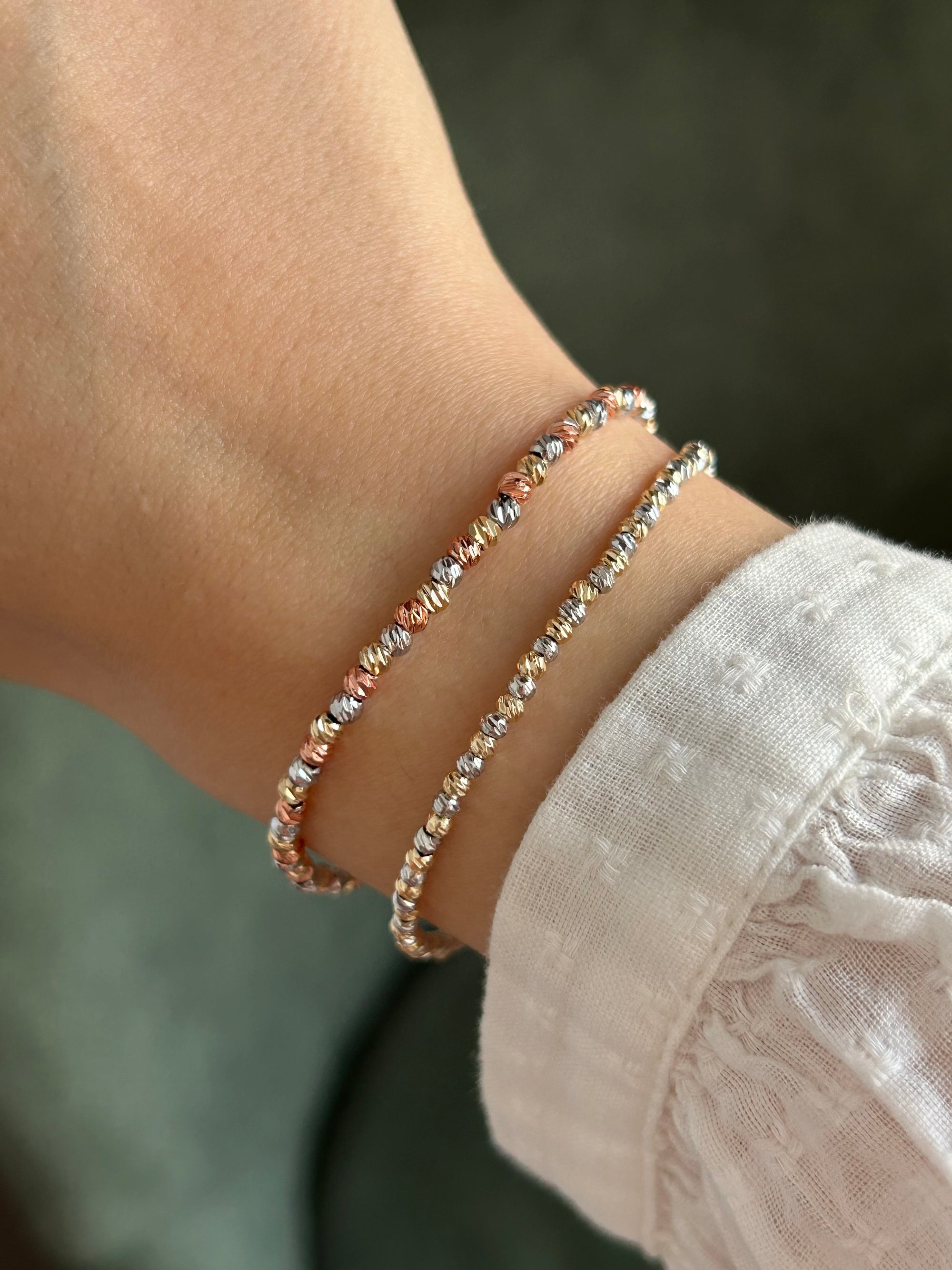 Çelik Gold/Silver 2 mm Dorika Bileklik