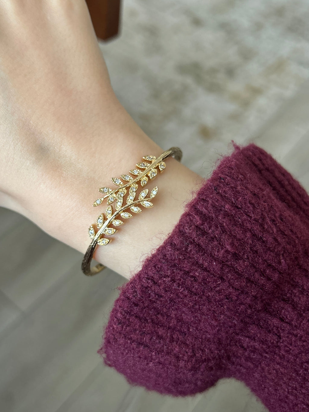 Xuping Zirkon Yaprak Bilezik