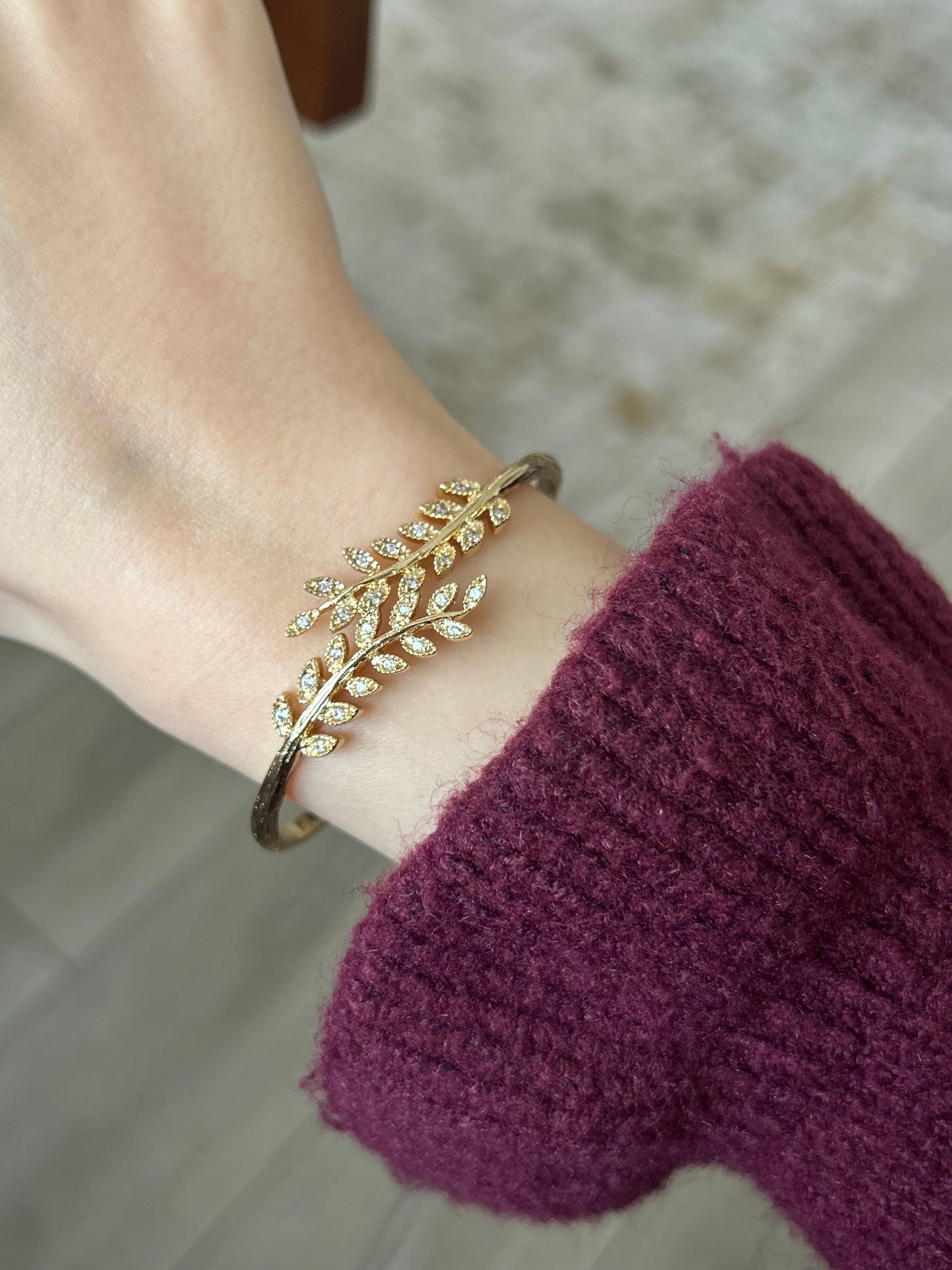 Xuping Zirkon Yaprak Bilezik