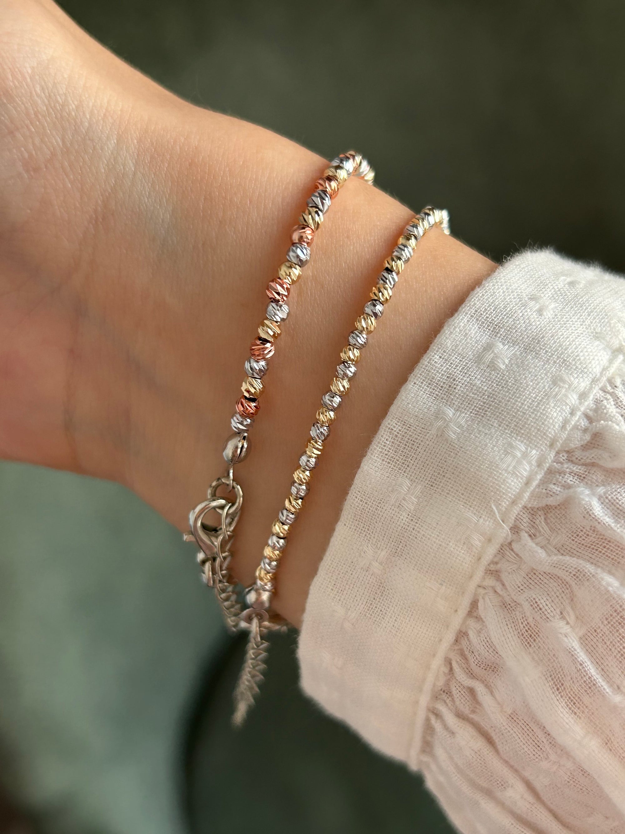 Çelik Gold/Silver 2 mm Dorika Bileklik