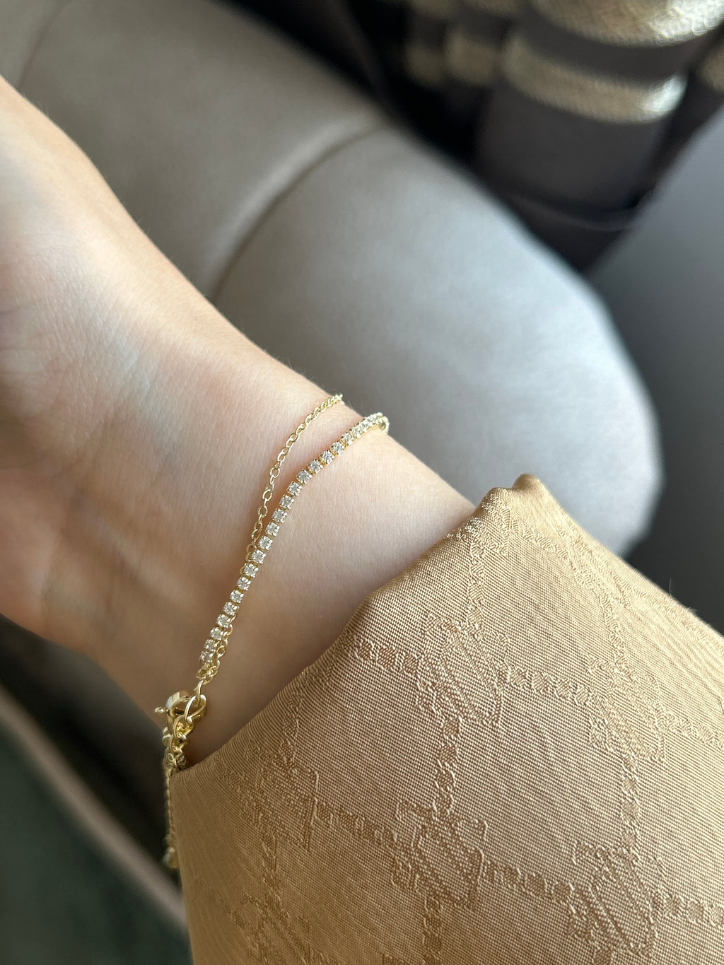 Minimal Zirkon Çiçek Charm 2’li Su Yolu Bileklik
